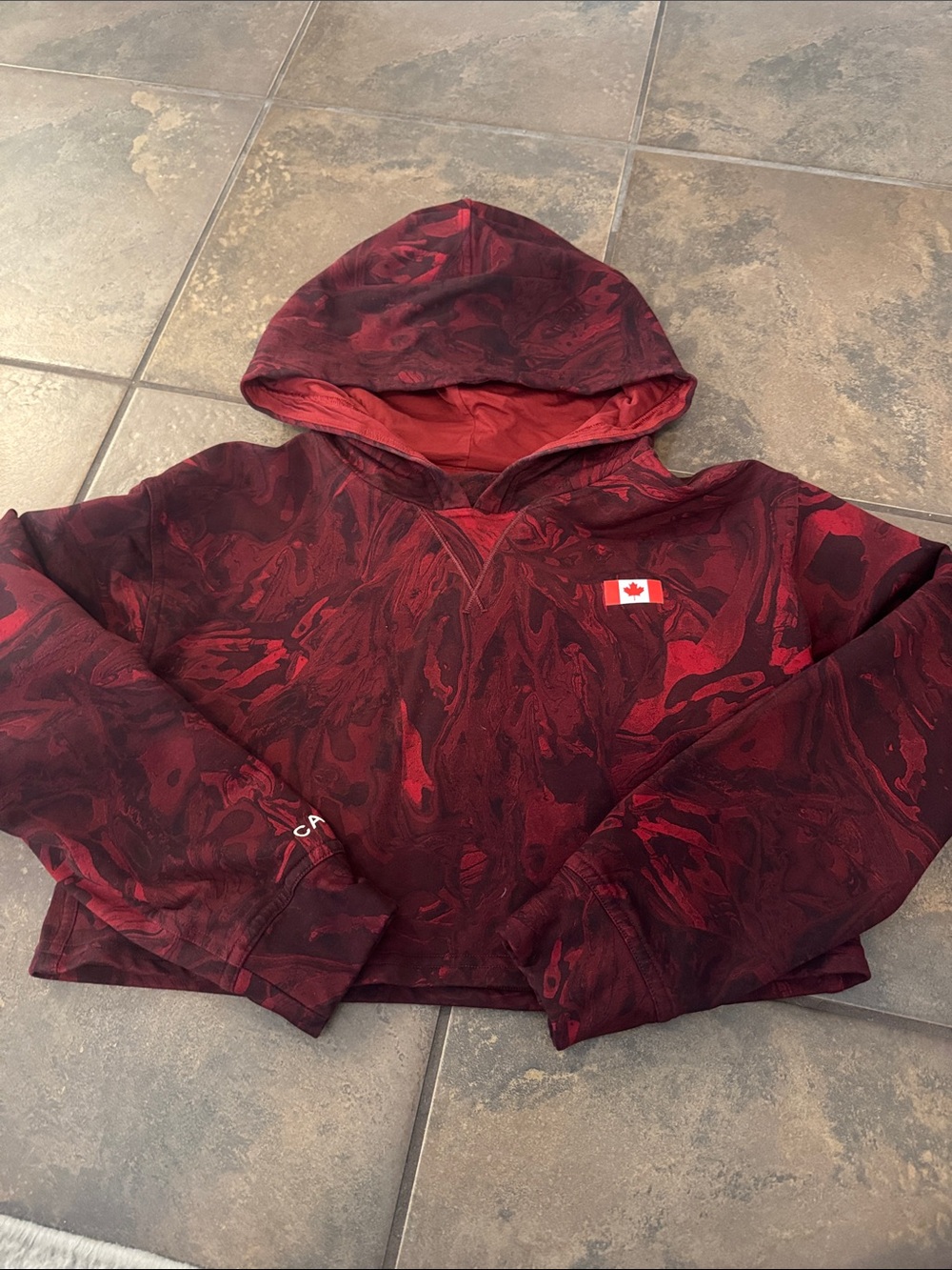 *Limited Edition* lululemon athletica Red Marbled Hooded Sweatshirt